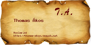 Thomas Ákos névjegykártya