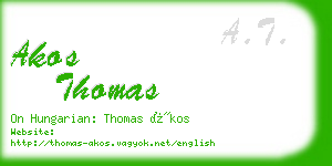 akos thomas business card